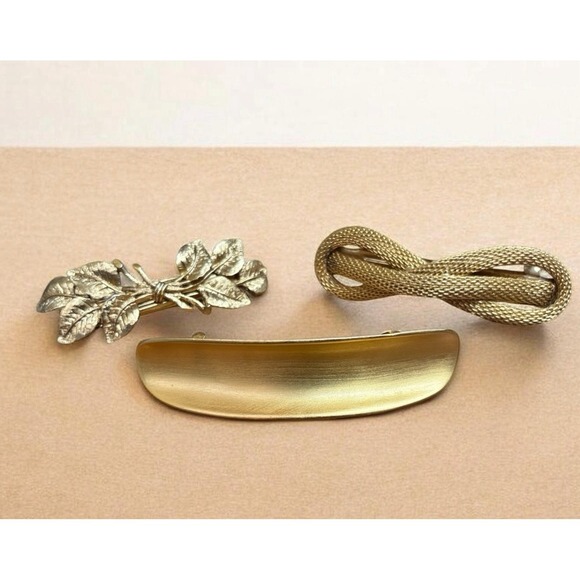 The Unbranded Brand Accessories - Vintage Gold Tone Hair Barettes,Anne Klein